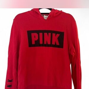 Victoria's Secret PINK red & black hoodie zip-up #Y2K